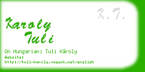 karoly tuli business card