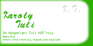 karoly tuli business card